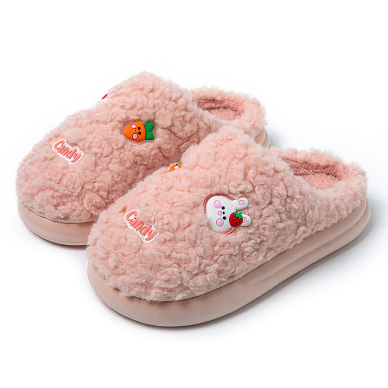 Wholesale thickened winter home warm cotton shoes stepping on feces feeling comfortable slippers